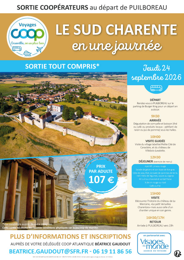 Sortie coopérateurs à Amboise au départ de Puilboreau