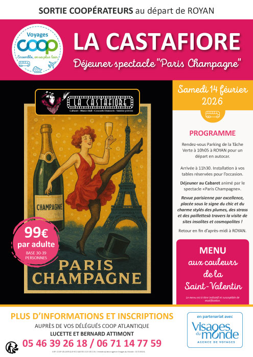 Sortie coopérateurs au cabaret La Cstafiore au départ de Royan