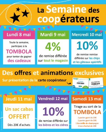 Programme Semaine des Coopérateurs 2023 magasins Coop