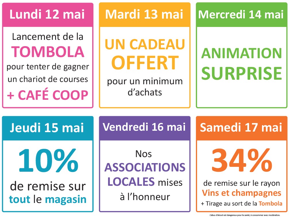 Programme Semaine des Coopérateurs 2025 hypermarchés et supermarchés