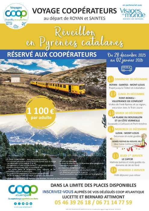Réveillon en Pyrénées catalanes- Voyage Coop au départ de Royan