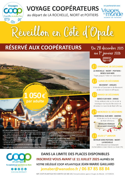 Réveillon en Côte d'Opale - Voyage Coop au départ de La Rochelle