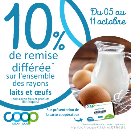 Offre coopérateurs octobre 2026 - Laits et oeufs
